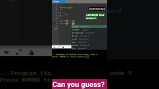 Python Quiz 1 Practice Day 1 Basic Question