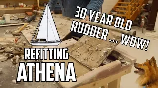 Sail Life – Opening a 30 year old rudder & priming the dodger -DIY boat project