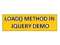 JQUERY LOAD METHOD DEMO