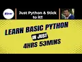 Learn Complete Python Basics in just 4Hr 53mins PyCSR Learn Python Online with Pankaj Soni