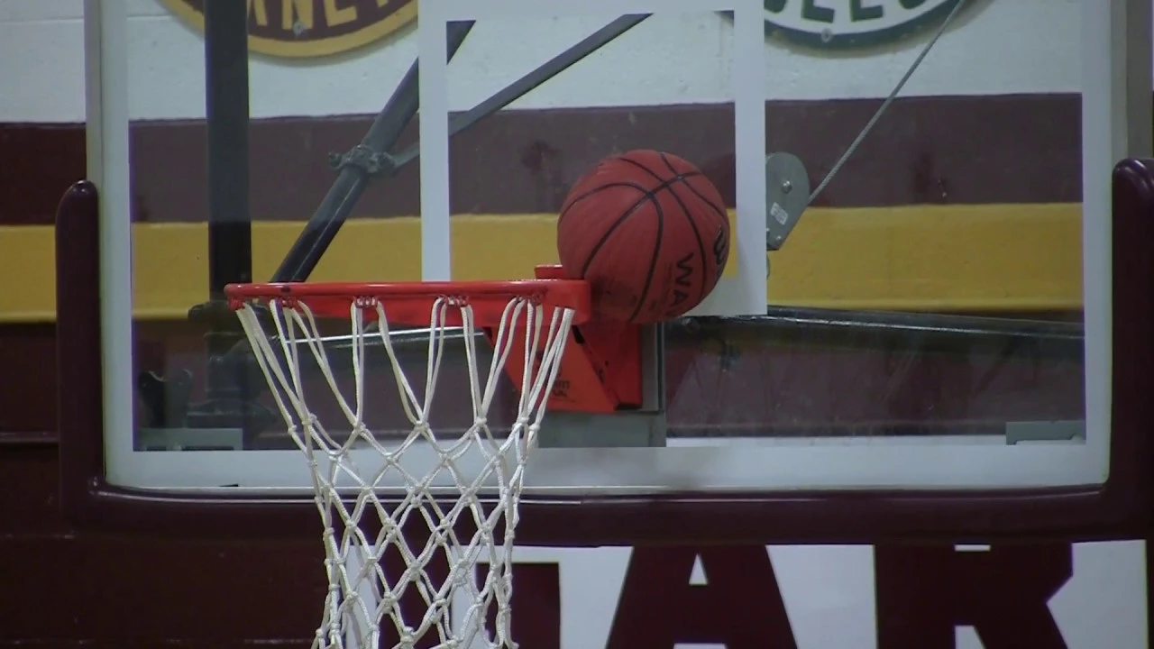 Basketball gets stuck on the rim 3 times in a row