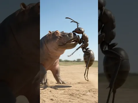Hippo🦛v/s ANT 🐜 🤯🤬/#trendingshorts #viralvideo #viralshorts #viral #ytshorts #youtubeshorts #yt