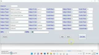DEMO CALCULATE GPA CGPA USING THE JAVA NETBEAN