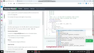 Diagonal Difference Hackerrank Hindi Explanation and Code