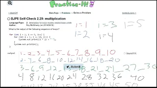 Java Practice It 2 29 multiplication nested for loop