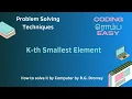 Finding K-th smallest element Partitioning the array Algorithm explained in Tamil Python code