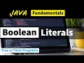 Java Boolean Literal Program JAVA Basic Programs Core Java Programs with Output