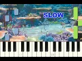 SLOW piano tutorial FINDING NEMO Main theme NEMO EGG Pixar 2003 with free sheet music pdf