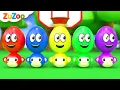 Color Song Five Little Monkeys Jumping On The Bed ZuZoo Nursery Rhymes Kids Songs