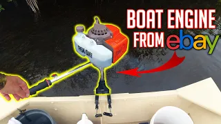 200 eBay outboard motor Unboxing Assembly Taking it Fishing