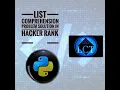 Hacker rank python List Comprehension solution Hacker rank solutions