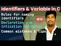 Identifiers in C variables in C rules for declaring variables PPS