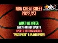 Breakdown of what the NBA CheatSheet offers