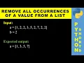 Remove all occurrences of a value from a list Python shorts