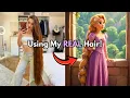 Transforming into Rapunzel using my REAL hair
