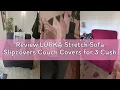 Review LURKA Stretch Sofa Slipcovers Couch Covers for 3 Cushion Couch Sofa Pet Friendly Non Slip Sof
