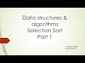 Selection Sort Algorithm Part 1 Scala