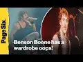 Benson Boone suffers onstage wardrobe malfunction and shows off ripped physique at Las Vegas concert
