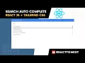 Creating a Search Auto-Complete Component in React JS with Tailwind CSS