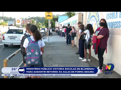 Ministério Público vistoria medidas de segurança contra Covid-19 em escolas de Blumenau