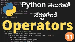 Python Operators 11 Python Tutorial For Beginners in Telugu Sai Gopi