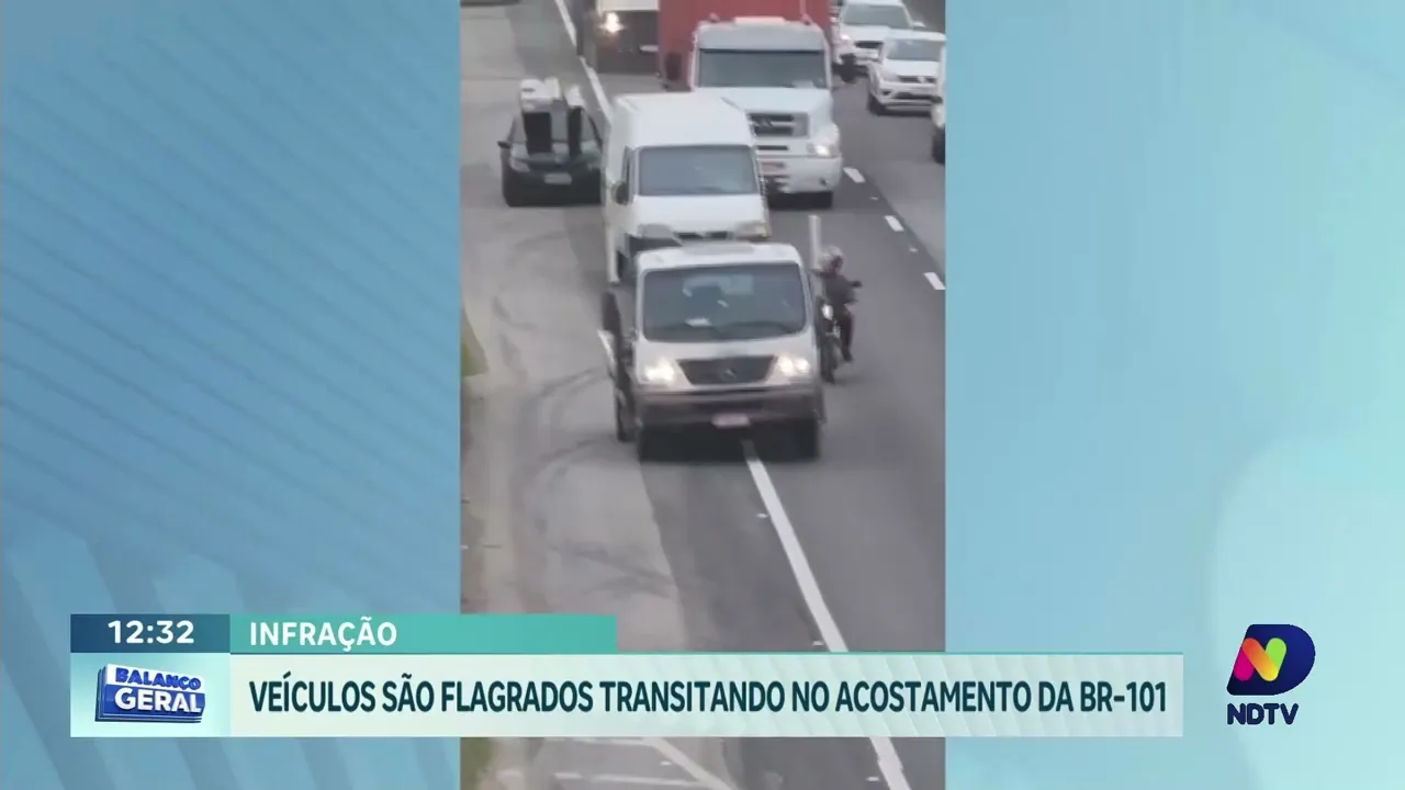 Operação Fiscalização: multas graves para veículos flagrados no acostamento da BR-101