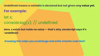 JavaScript Undefined Explained in 25 Seconds Avoid Beginner Bugs