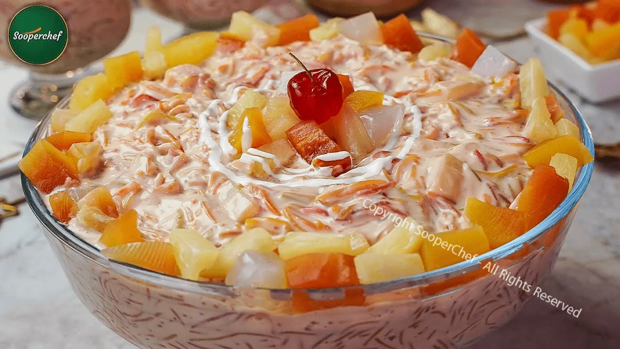 Fruity Custard Vermicelli Sweet   Fruit Custard Seviyan   Eid Special Meetha Recipe by SooperChef