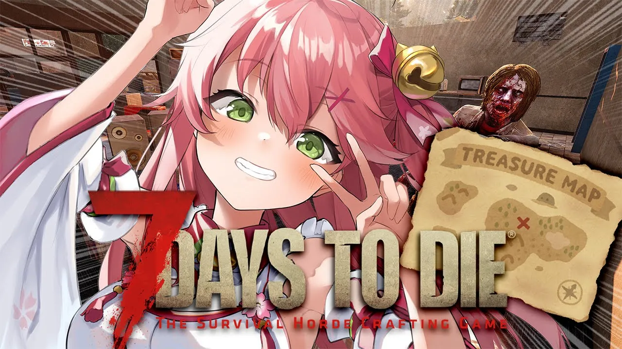 【  7 days to die 】Pon days to dei🧟‍♂️宝探しとあらたな拠点！！！！！【ホロライブ/さくらみこ】