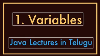 Variables Java lectures in telugu