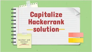 Capitalize Hackerrank Solution