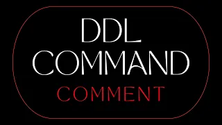 COMMENT on Table or Column DDL Commands Oracle SQL fundamentals