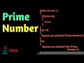 Prime Number Or Not for Loop Iterative Construct In Java Chapter - 8