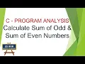 2 Calculate Sum of Odd numbers and Sum of Even numbers in given range - C Program Analysis