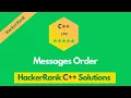 HackerRank Messages Order problem solution in C C problems solutions Programmingoneonone