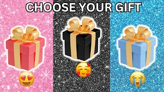 Choose Your Gift🎁 || 3 Gift Box Challenge | Pink, Black & Blue | 2 good 1 bad | Absolute Quiz Blitz