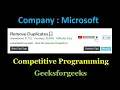 Remove Duplicates Competitive Programming Leet code String Data structures