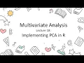 Implementing PCA in R