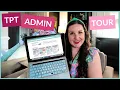 TPT Admin Tour Where to find data statistics discounts everything else