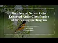 DEEP NEURAL NETWORKS FOR ENHANCED CLASSIFICATION OF BIRDS USING SPECTROGRAM