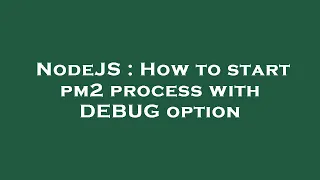 NodeJS How to start pm2 process with DEBUG option