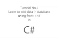 C Tutorial 5 how to add data into database using front-end