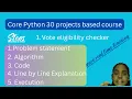 Vote eligibility checker program in python pprh technologies core python 30 day project corse