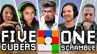 5 cubers explain 1 scramble from a beginner to a pro