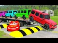 Download Lagu Flatbed Truck McQueen | Transportation with Truck - Pothole vs Car #41 | BeamNG.Drive Gameplay
