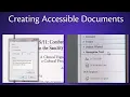 Creating Accessible Documents Described