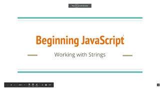 Beginning JavaScript Working with Strings