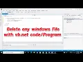 how to delete any windows file in vb net delete an external file with visual basic net program