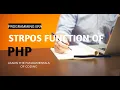 Strpos Function of php