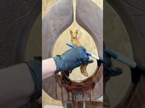 I Carved A Peaceful Fox 🪵🪚#woodworking #sculpture